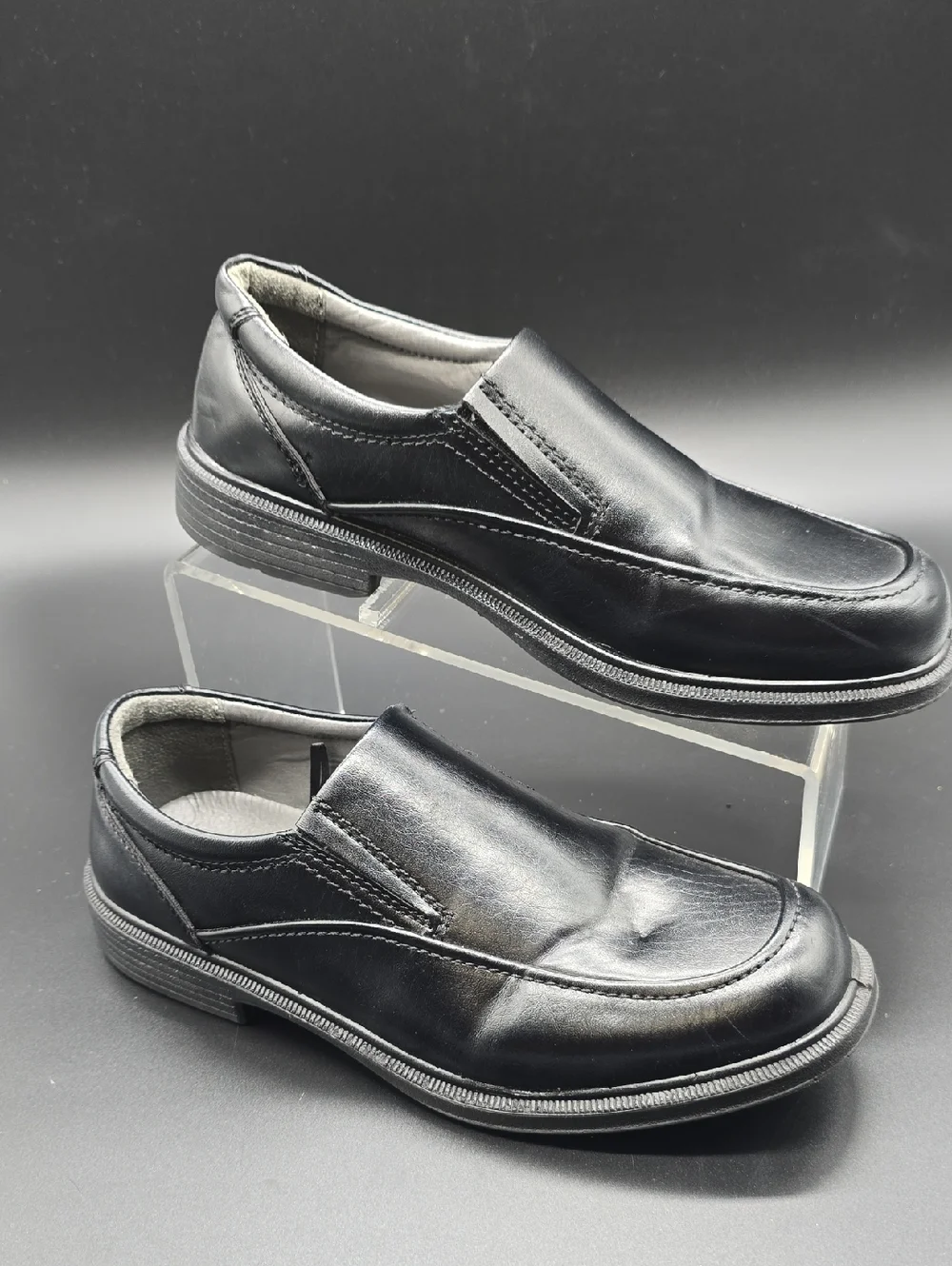 Deer Stag | Big Boys | Black | Slip-On | Leather | Dress Shoes | Sz 7